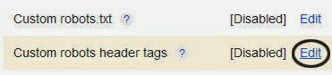 Custom Robots Header Tags